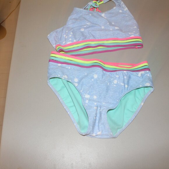 Multi Color 2 Pcs Justice Bikni Swimsuit size 16 - Picture 1 of 10